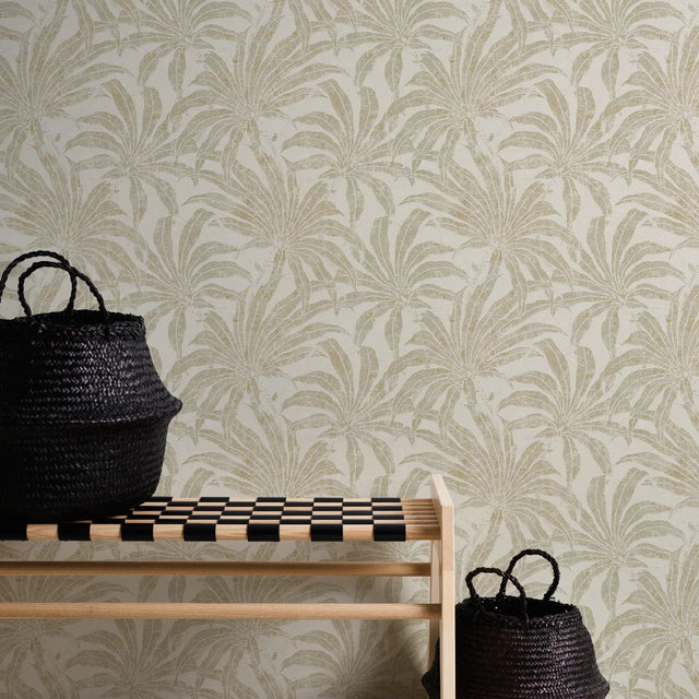 Gentle Palms Wallpaper in Cream