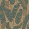 Midnight Leaves Wallpaper in Teal on Gold