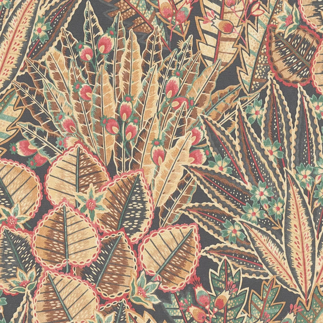 Desert Flora Wallpaper in Terracotta and Teal