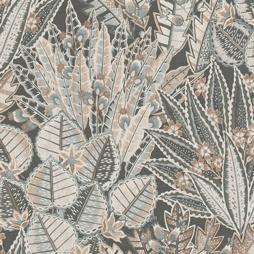 Desert Flora Wallpaper in Neutral and Green