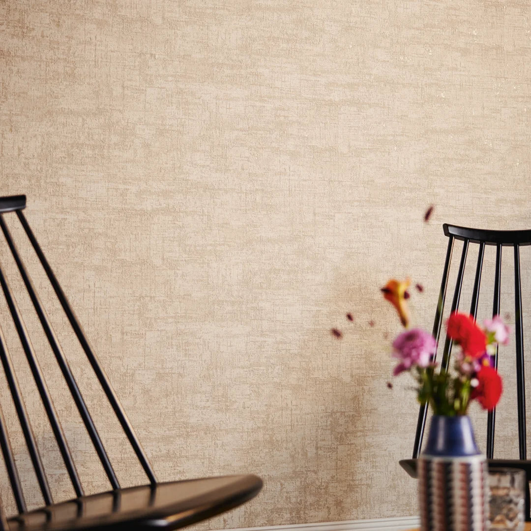 Woven Sands Wallpaper in Grey on Cream