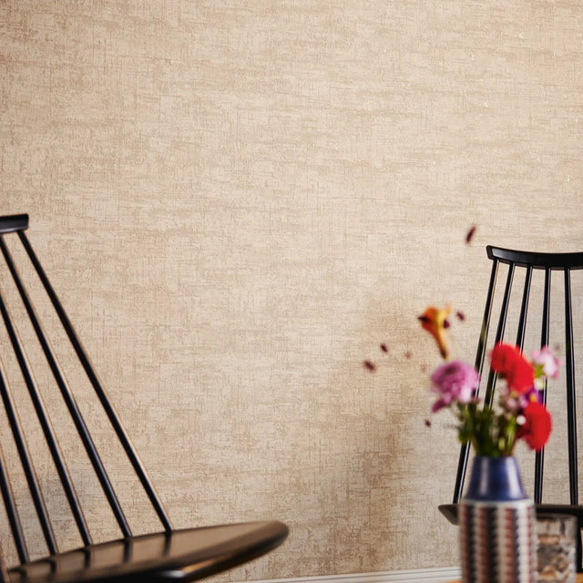 Woven Sands Wallpaper in Grey on Cream