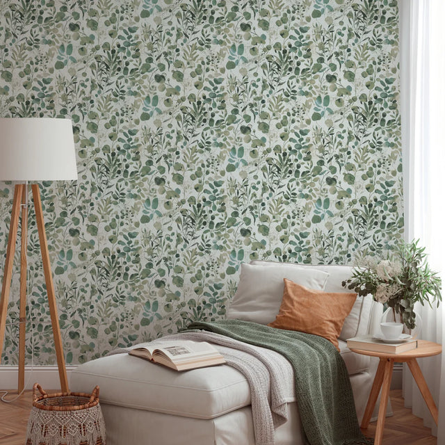 Cascading Vines Wallpaper in Green