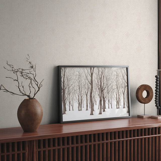 Woven Deco Wallpaper in White