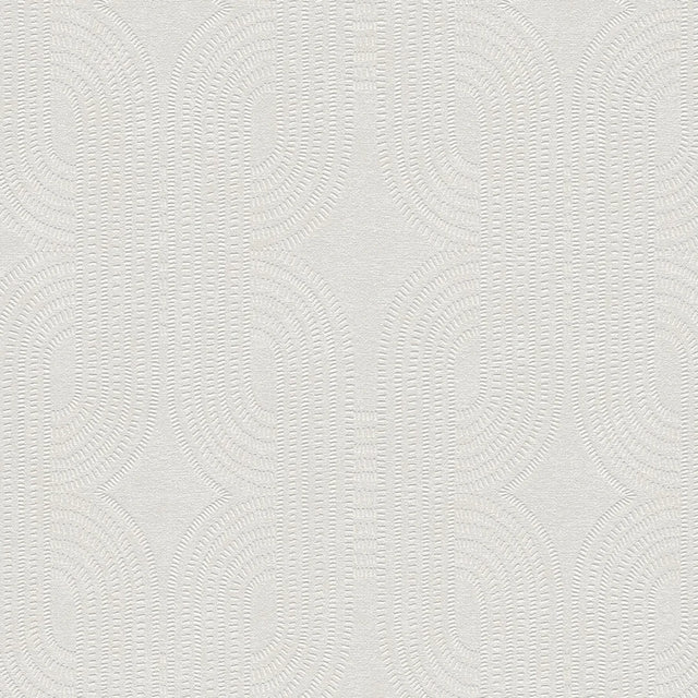 Woven Deco Wallpaper in White