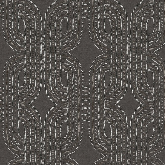 Woven Deco Wallpaper in Charcoal