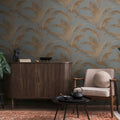 Metallic Palms Wallpaper in Bronze