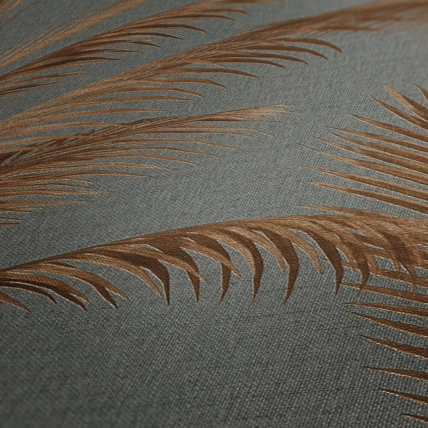 Metallic Palms Wallpaper in Bronze