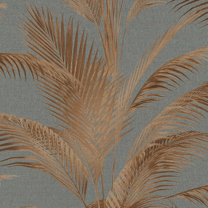 Metallic Palms Wallpaper in Bronze