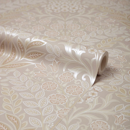 Artist's Garden Wallpaper in Shades of Cream