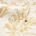 Aurora Damask Wallpaper in Shimmering Ivory with Gold and Silver