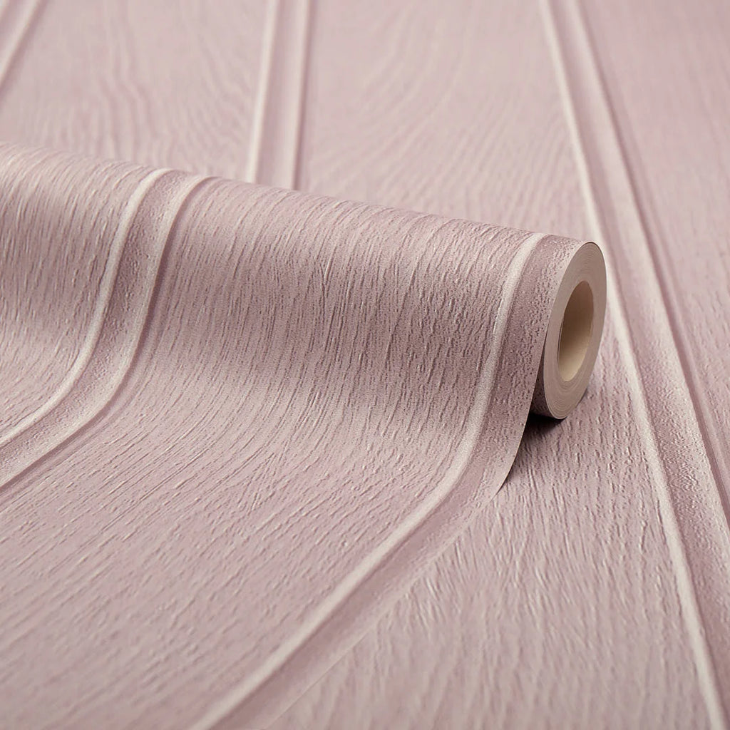 Beadboard Panel Wallpaper in Blush Pink