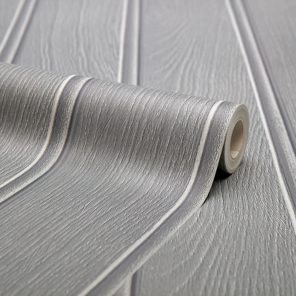 Beadboard Panel Wallpaper in Silver Grey – I Love Wallpaper