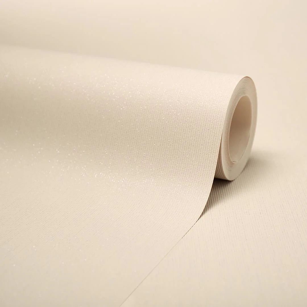 Camden Plain Textured Glitter Wallpaper Cream and Gold
