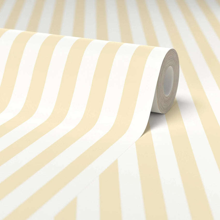 Classic Stripe Wallpaper in Lemon Yellow – I Love Wallpaper