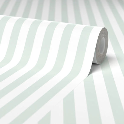 Classic Stripe Wallpaper in Soft Mint