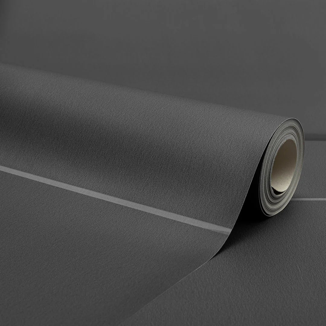 Contemporary Wood Panel Wallpaper in Charcoal Grey