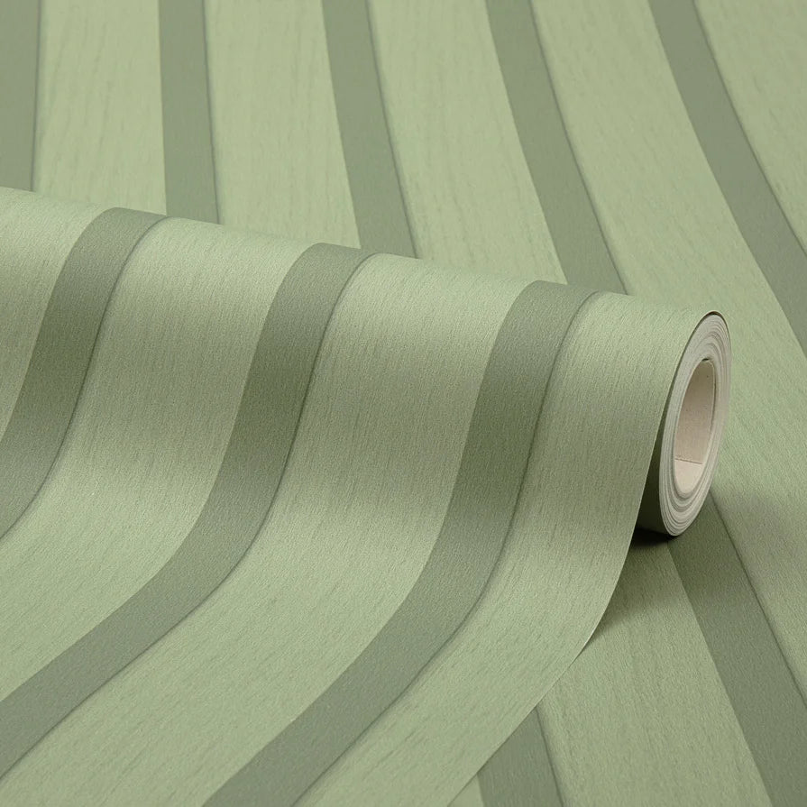 Contemporary Wood Slat Wallpaper in Green