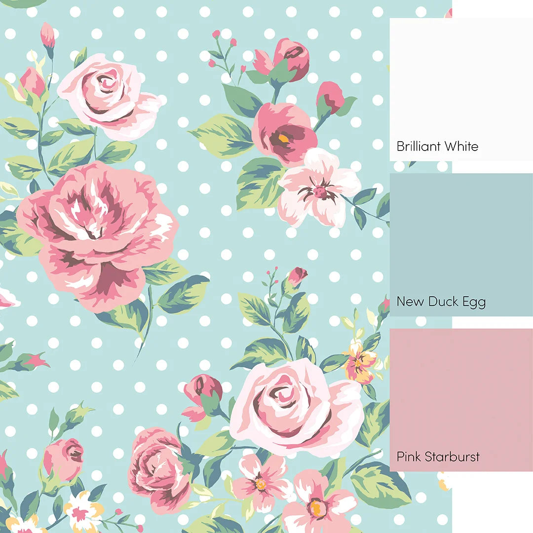 Dotty for Roses Mural in Multicoloured
