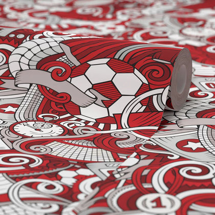 Dream Team Wallpaper in Red and Grey and White