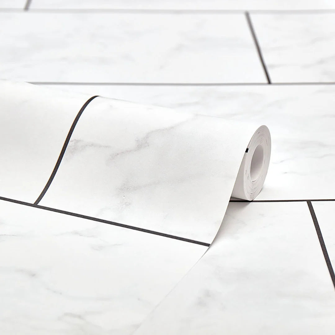 Florence Marble Wallpaper in Charcoal Grey