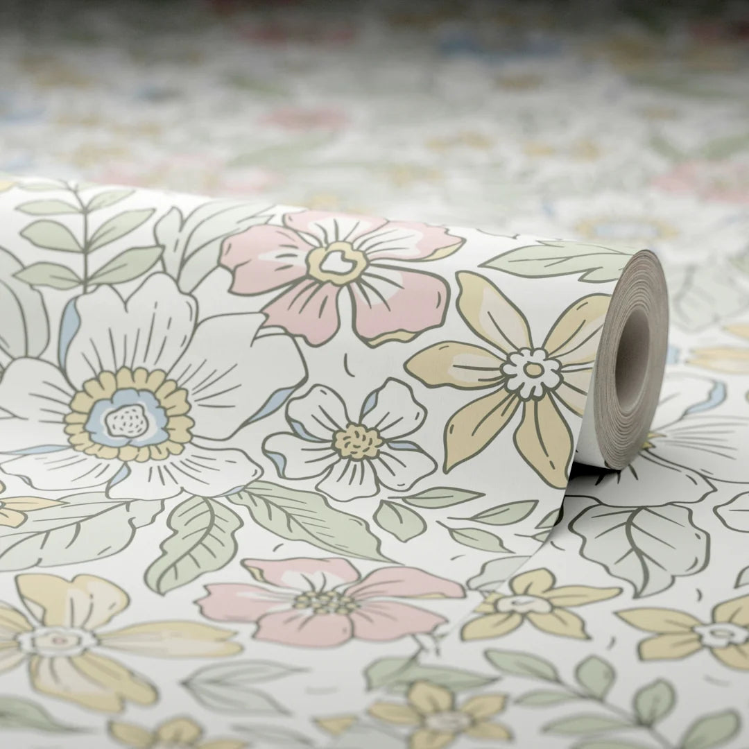 Gorgeous Gardenia Wallpaper In Soft Pastels – I Love Wallpaper