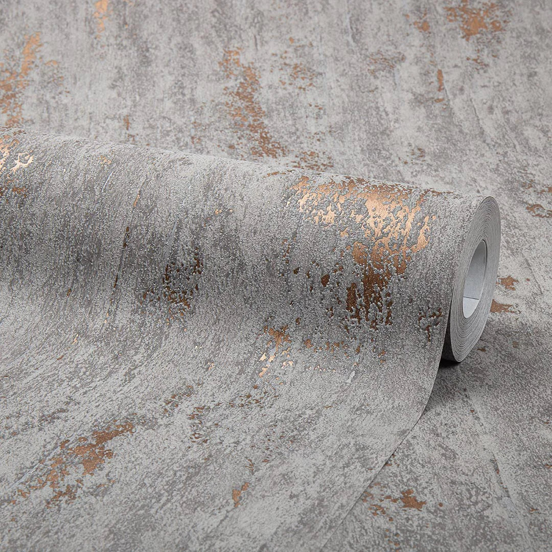 Manhattan Modern Wallpaper in Charcoal and Rose