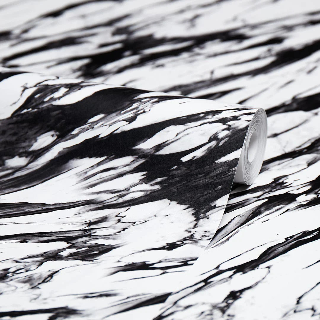 Modern Marble Wallpaper in Black and White