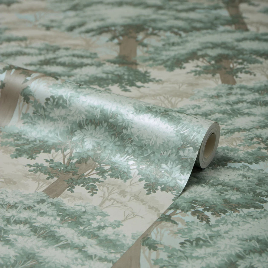 New Forest Toile Wallpaper in Green