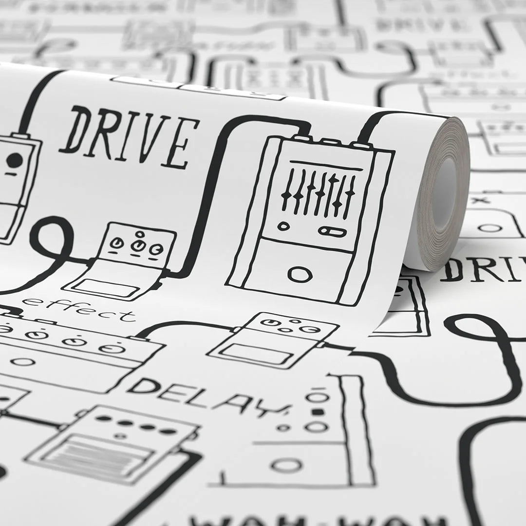 Pedal to the Metal Wallpaper in Black and White