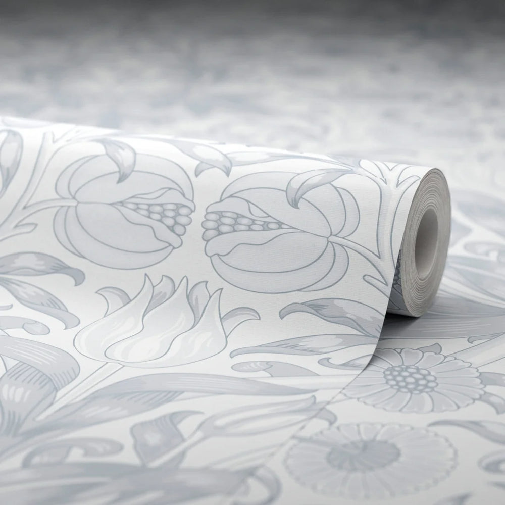 Pomegranate Grove Wallpaper in Soft Blue