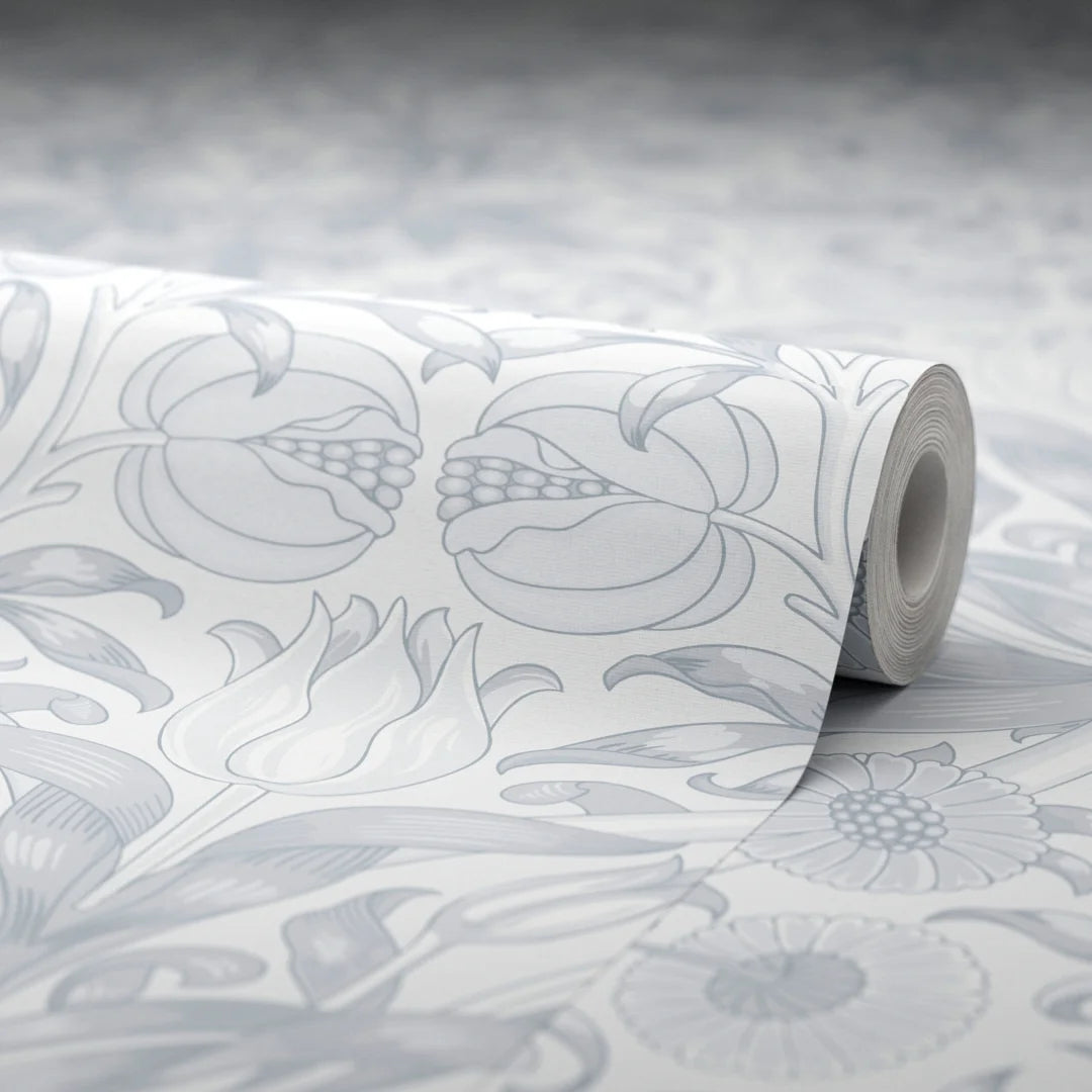 Pomegranate Grove Wallpaper in Soft Blue