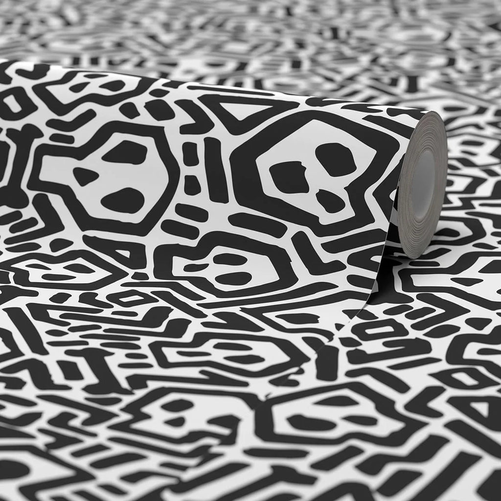 Skater Skull Wallpaper in Black and White