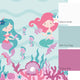 The Magical Mermaids Mural in Pink and Teal