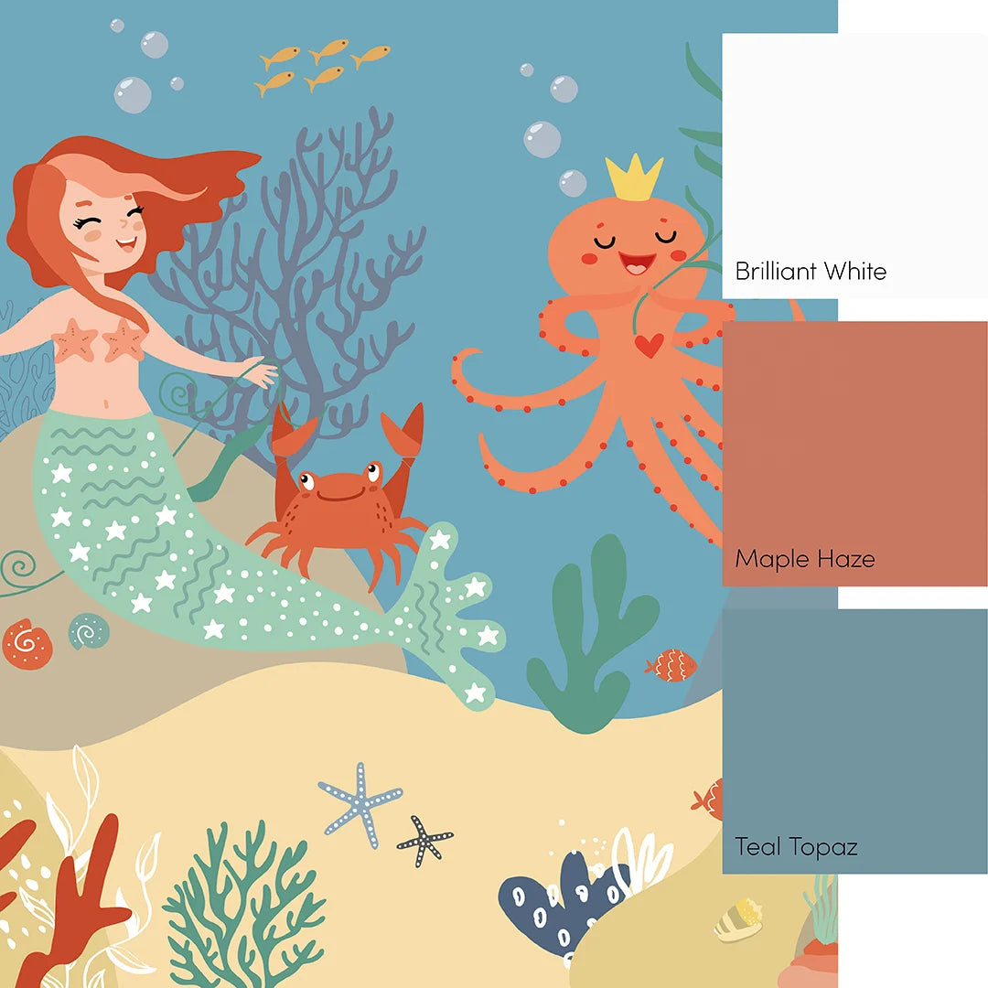 The Mermaid Princess Mural in Multicoloured