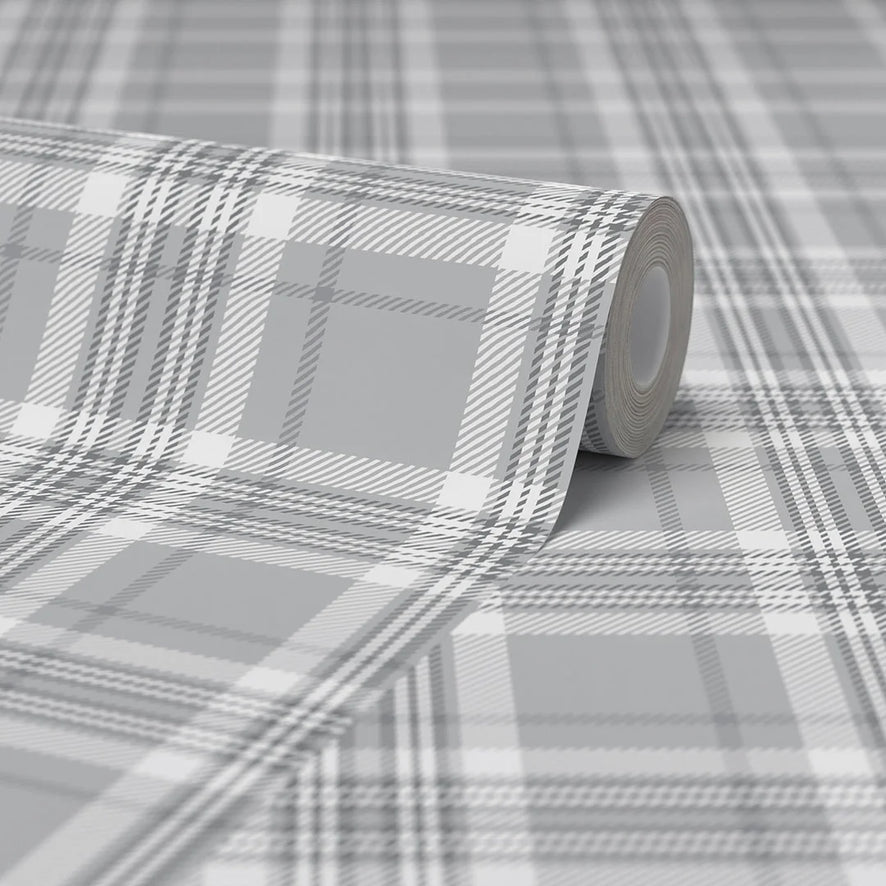 Grey Check Backround Traditional Check Wallpaper in Grey – I Love Wallpaper