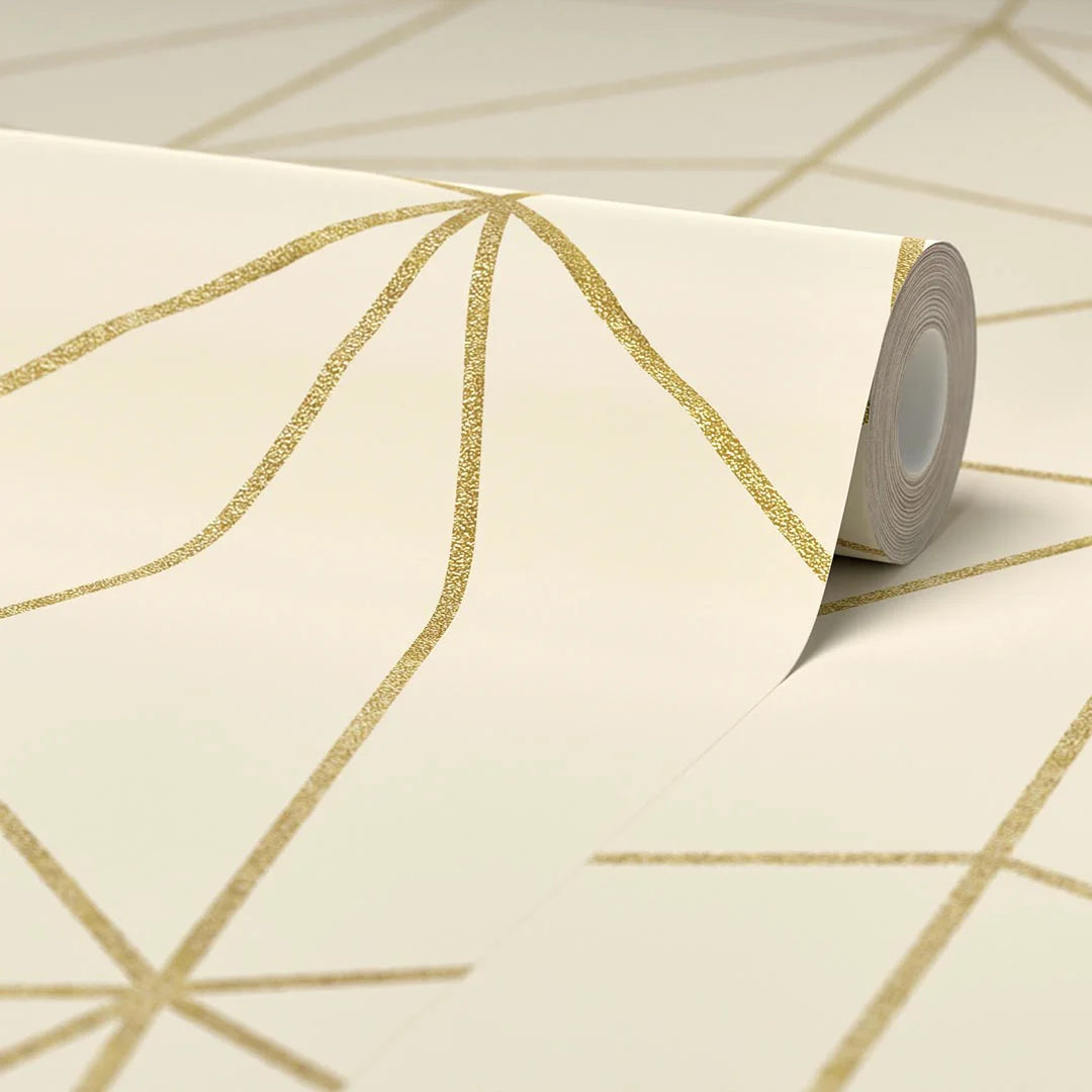 Zara Wallpaper in Cream and Gold