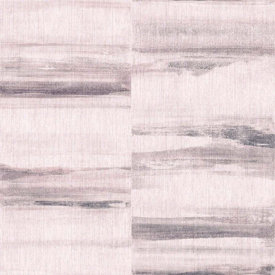 Orla Wide Stripe Metallic Wallpaper in Dusky Pink