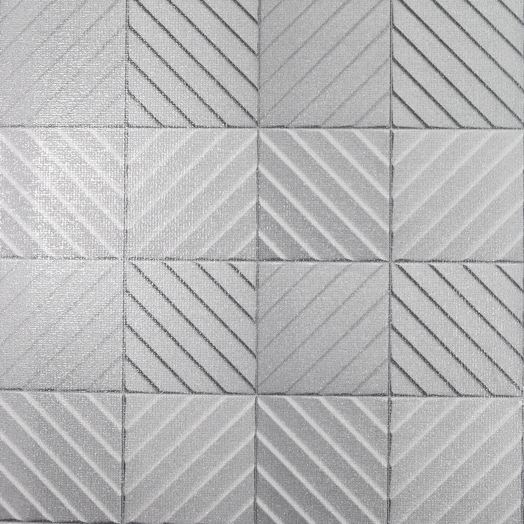 Hotel Tile Wallpaper in Grey