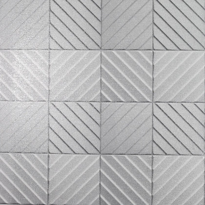 Hotel Tile Wallpaper in Grey