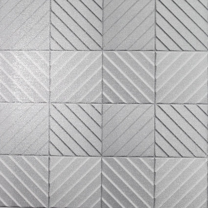 Hotel Tile Wallpaper in Grey
