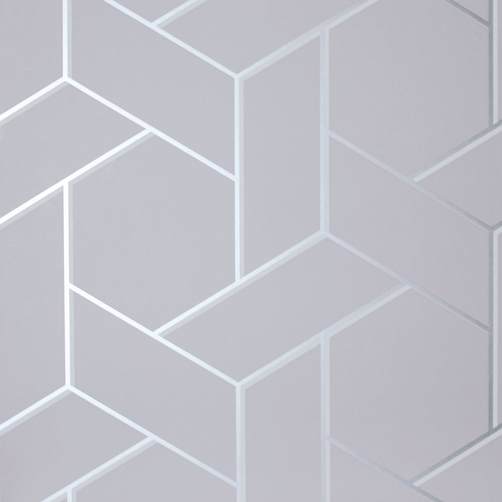 Parquet Geo Wallpaper in Silver