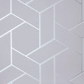 Parquet Geo Wallpaper in Silver