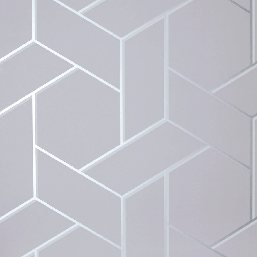 Parquet Geo Wallpaper in Silver