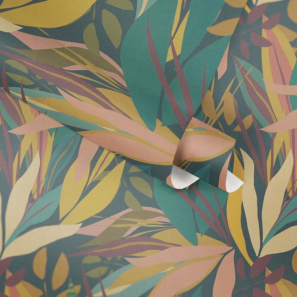 Tropical Canopy Wallpaper in Midnight Hues