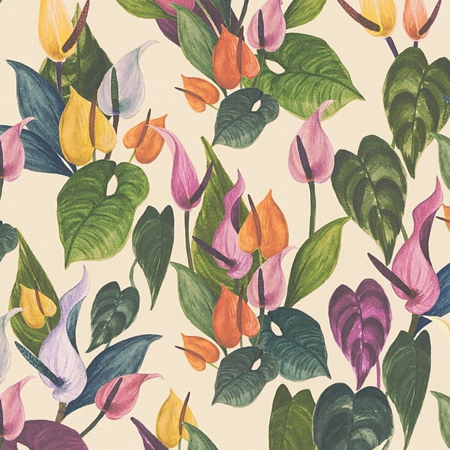 Foliage Flow Wallpaper in Cream