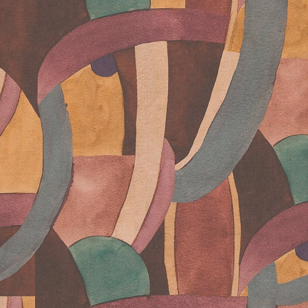 Flow Walpaper Lucid Flow Wallpaper in Multicolour on Brown – I Love Wallpaper