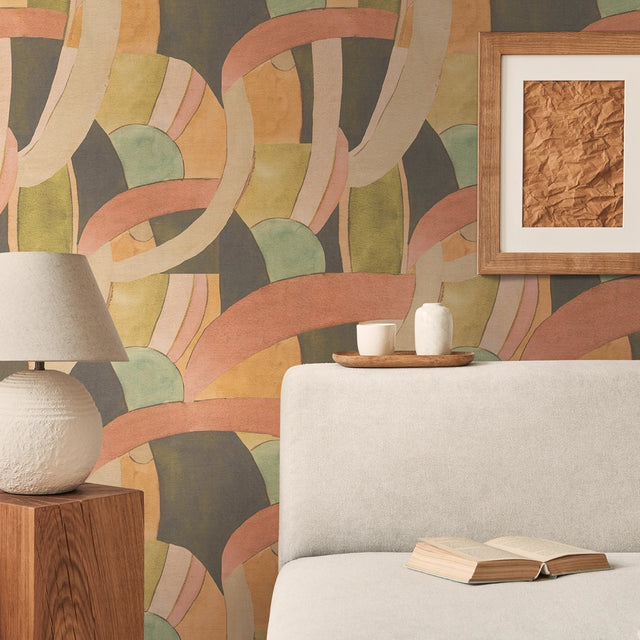 Lucid Flow Wallpaper in Multicolour Earthy Tones