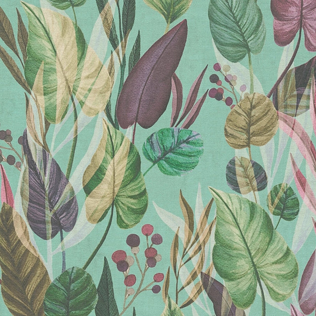 Nature's Embrace Wallpaper in Aqua