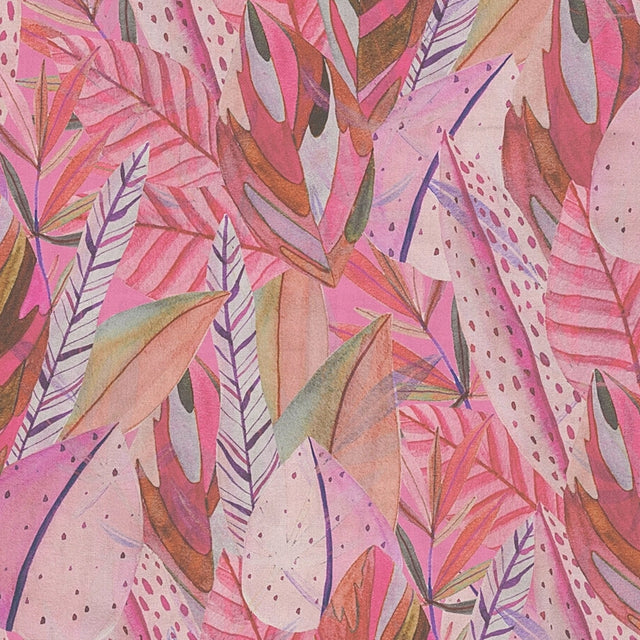 Verdant Mirage Wallpaper in Pink Tones